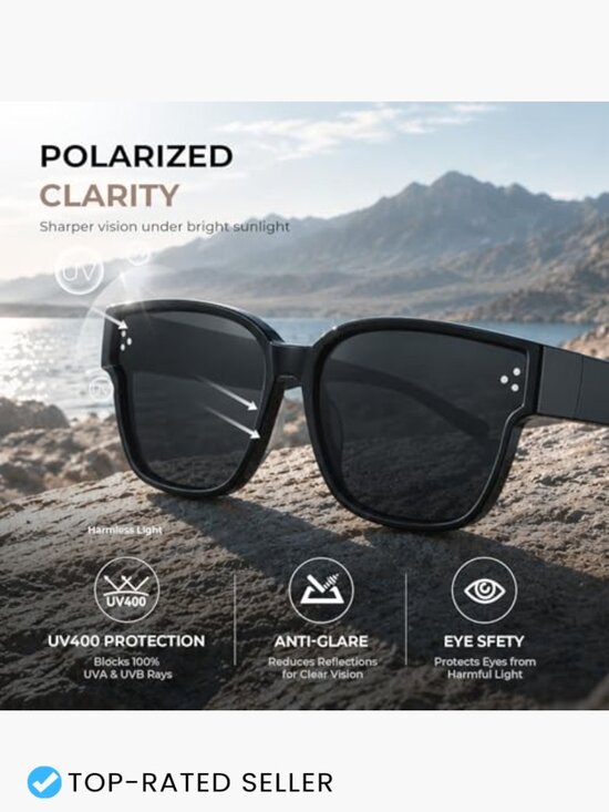 Fit Over Glasses Sunglasses Polarized UV400 Driving Shades Oversized Wrap main image 5